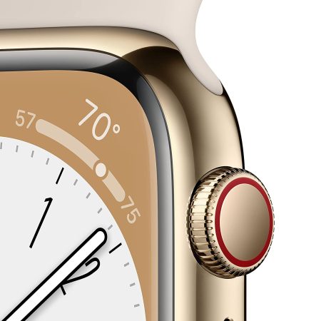 Apple Watch Series 8 with Sports Band (41mm Retina LTPO OLED Display, Gold Stainless Steel Case) - Image 3