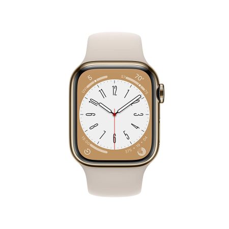 Apple Watch Series 8 with Sports Band (41mm Retina LTPO OLED Display, Gold Stainless Steel Case) - Image 2
