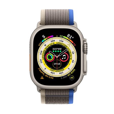 Apple Watch Ultra GPS + Cellular, 49mm Titanium Case with Blue/Gray Trail Loop - M/L - Image 2
