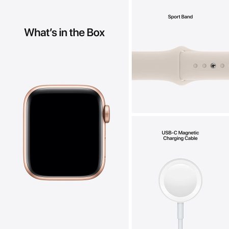 Apple Watch SE (GPS + Cellular, 40mm) - Gold Aluminium Case with Starlight Sport Band - Regular - Image 5
