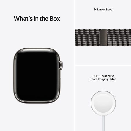 APPLE Watch Series7 (GPS+Cellular-41mm) Graphite Stainless Steel Case-Graphite Loop  ( Regular) - Image 6