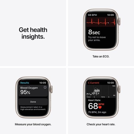 Apple Watch Nike Series 7 GPS 41mm Starlight Aluminium Case with Pure Platinum/Black Nike Sport Band - Image 4