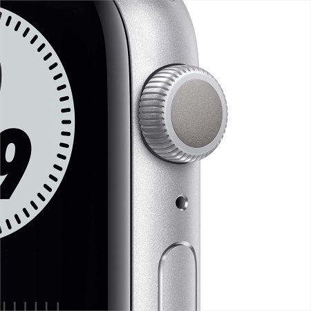 Apple Watch Nike SE GPS, 44mm Silver Aluminium Case with Pure Platinum/Black Nike Sport Band - Regular - Image 2