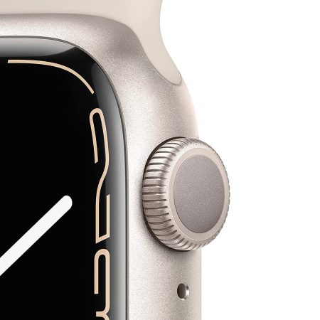 Apple Watch Nike Series 7 GPS 41mm Starlight Aluminium Case with Pure Platinum/Black Nike Sport Band - Image 2