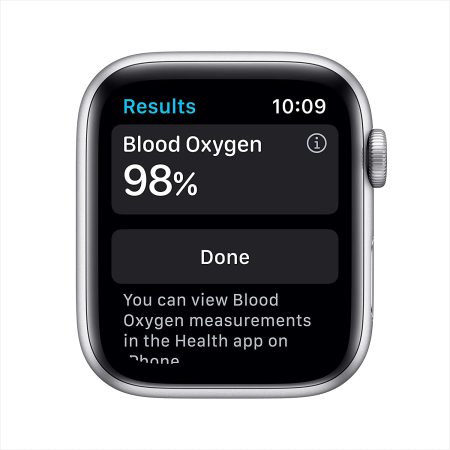 Apple Watch Nike SE GPS, 44mm Silver Aluminium Case with Pure Platinum/Black Nike Sport Band - Regular - Image 3