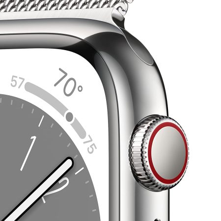 Apple Watch Series 8 [GPS + Cellular 41 mm] Smart Watch w/ Silver Stainless Steel Case with Silver Milanese Loop. Fitness Tracker, Blood Oxygen & ECG Apps, Always- On Retina Display, Water Resistant - Image 3
