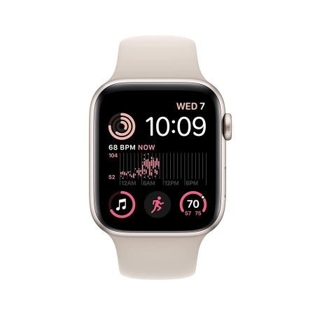 Apple Watch SE (2nd Gen) GPS 44mm Starlight Aluminium Case with Starlight Sport Band - Regular - Image 2