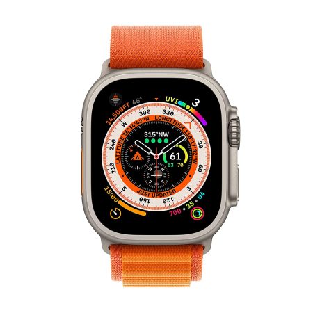 Apple Watch Ultra GPS + Cellular, 49mm Titanium Case with Orange Alpine Loop - Large, Precision - Image 2