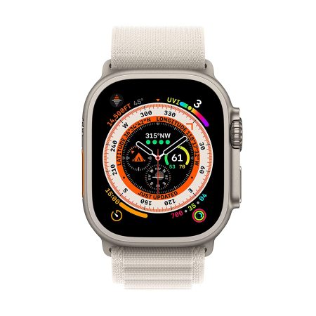 Apple Watch Ultra GPS + Cellular, 49mm Titanium Case with Starlight Alpine Loop - Large, Precision - Image 2