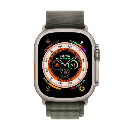 Apple Watch Ultra GPS + Cellular, 49mm Titanium Case with Starlight Alpine Loop - Medium, Precision - Image 2